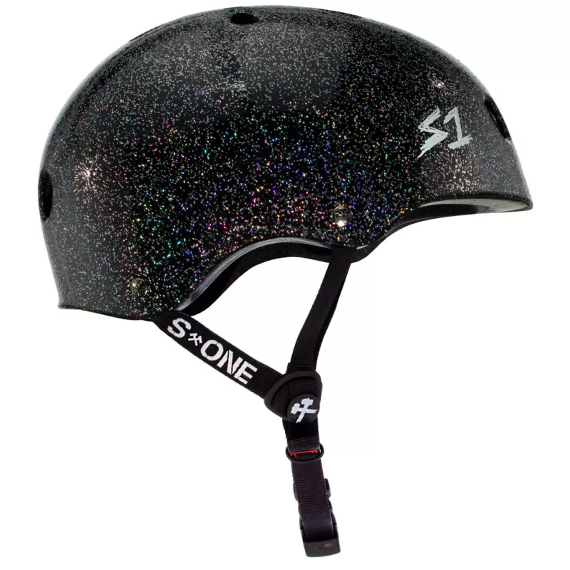 Skateboard helmet S-One LIFER BLACK GLOSS GLITTER 2024 